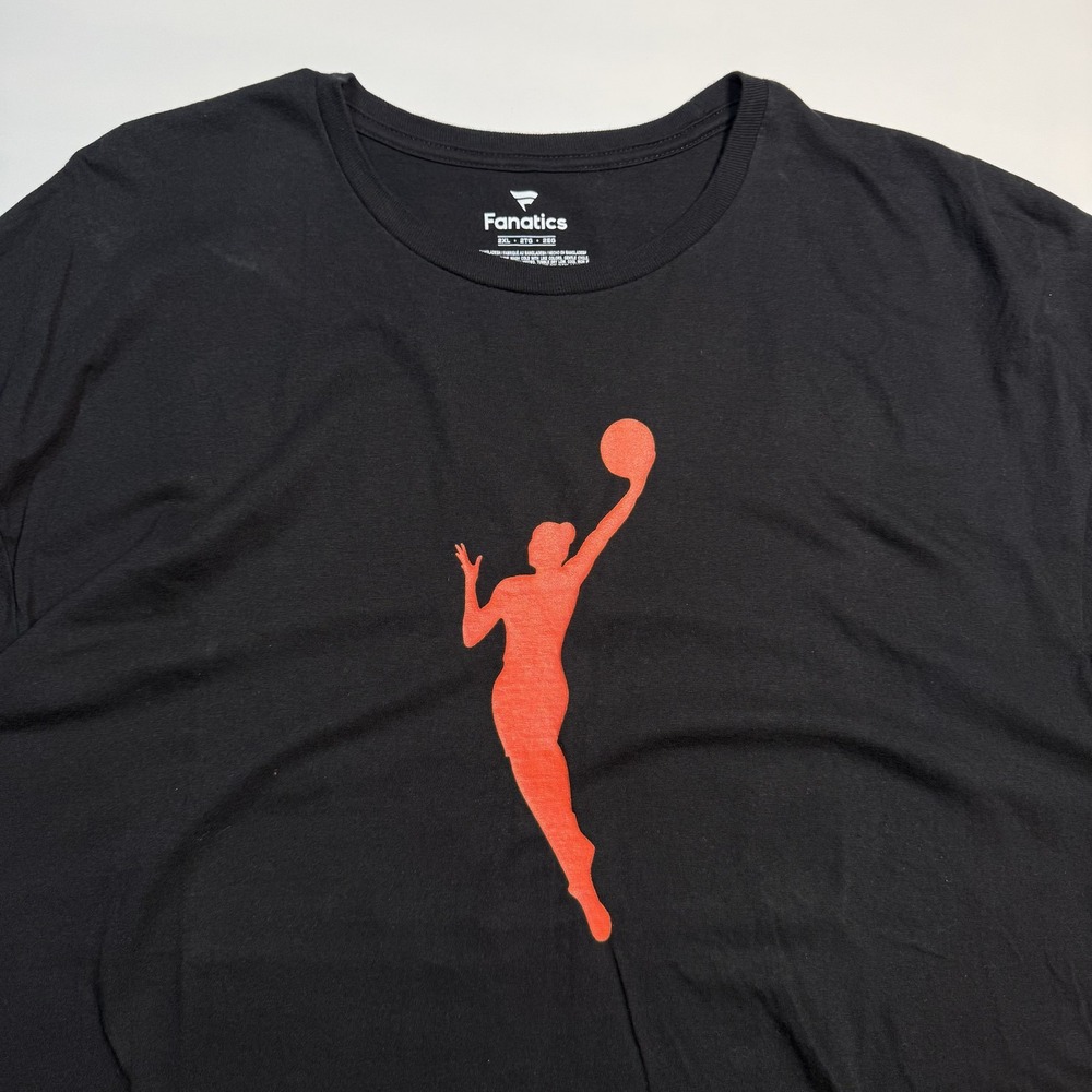 WNBA Shirt Mens 2XL Black Basketball Fanatics Graphic Logo Tee